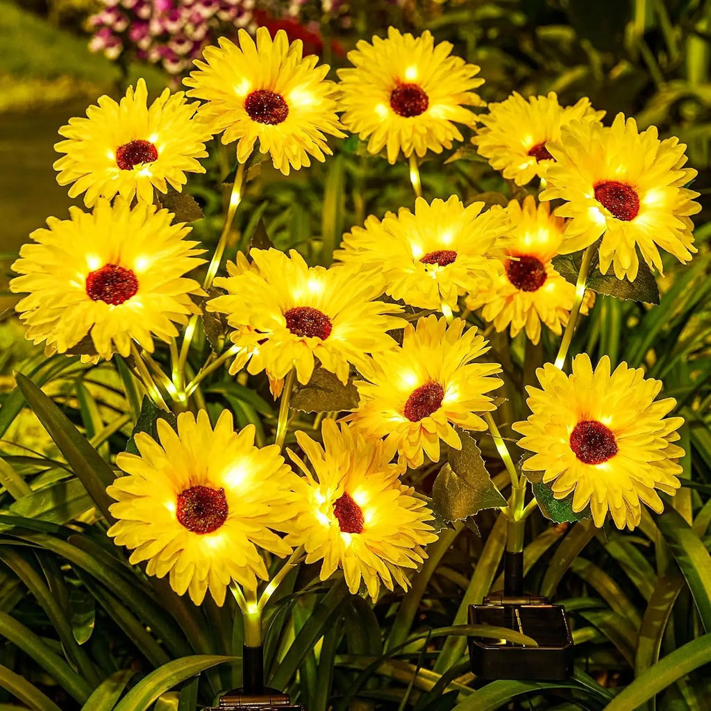 Solar Sunflower Garden Lights (2026 Upgraded) - IP65 Waterproof, Auto On/Off