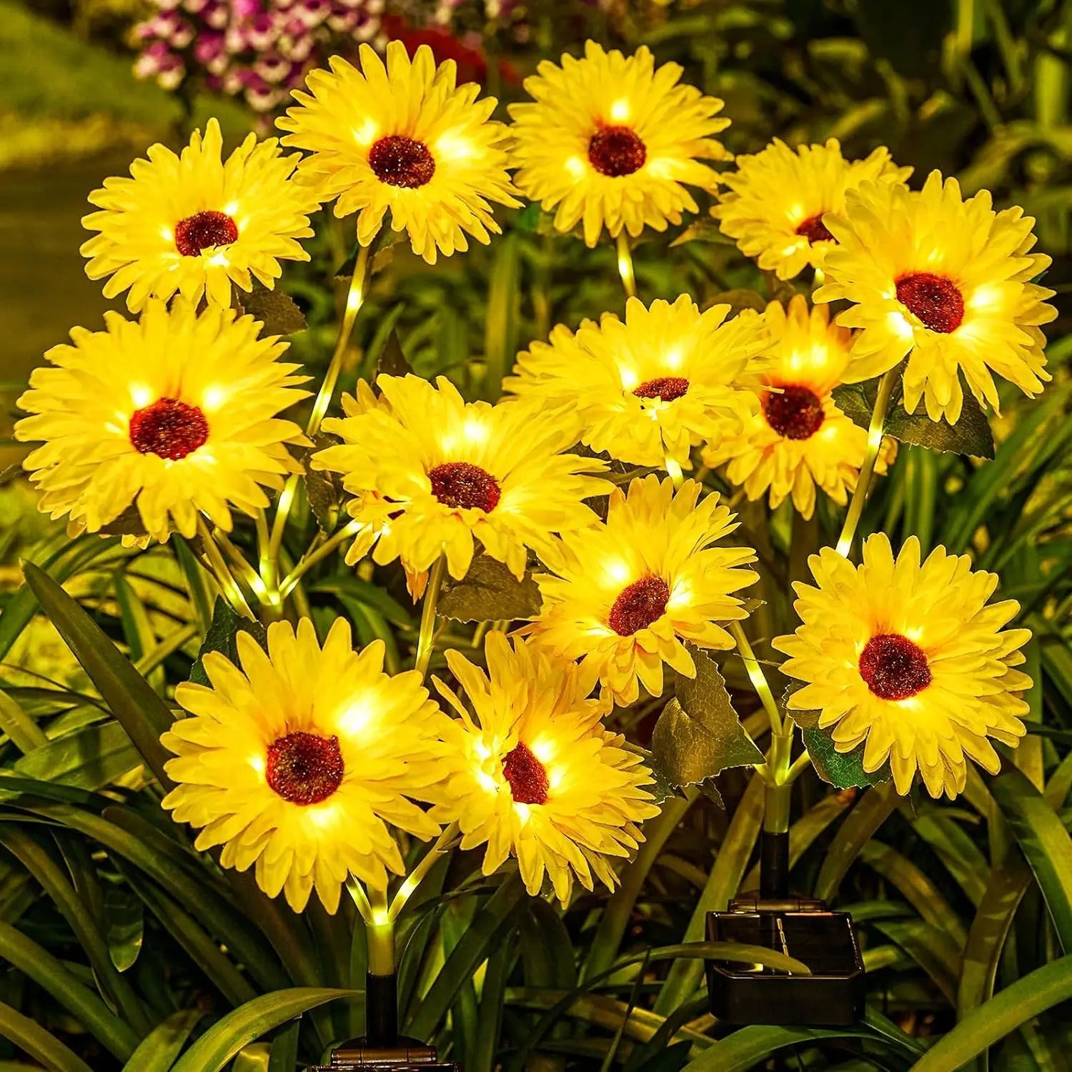 Solar Sunflower Garden Lights (2026 Upgraded) - IP65 Waterproof, Auto On/Off