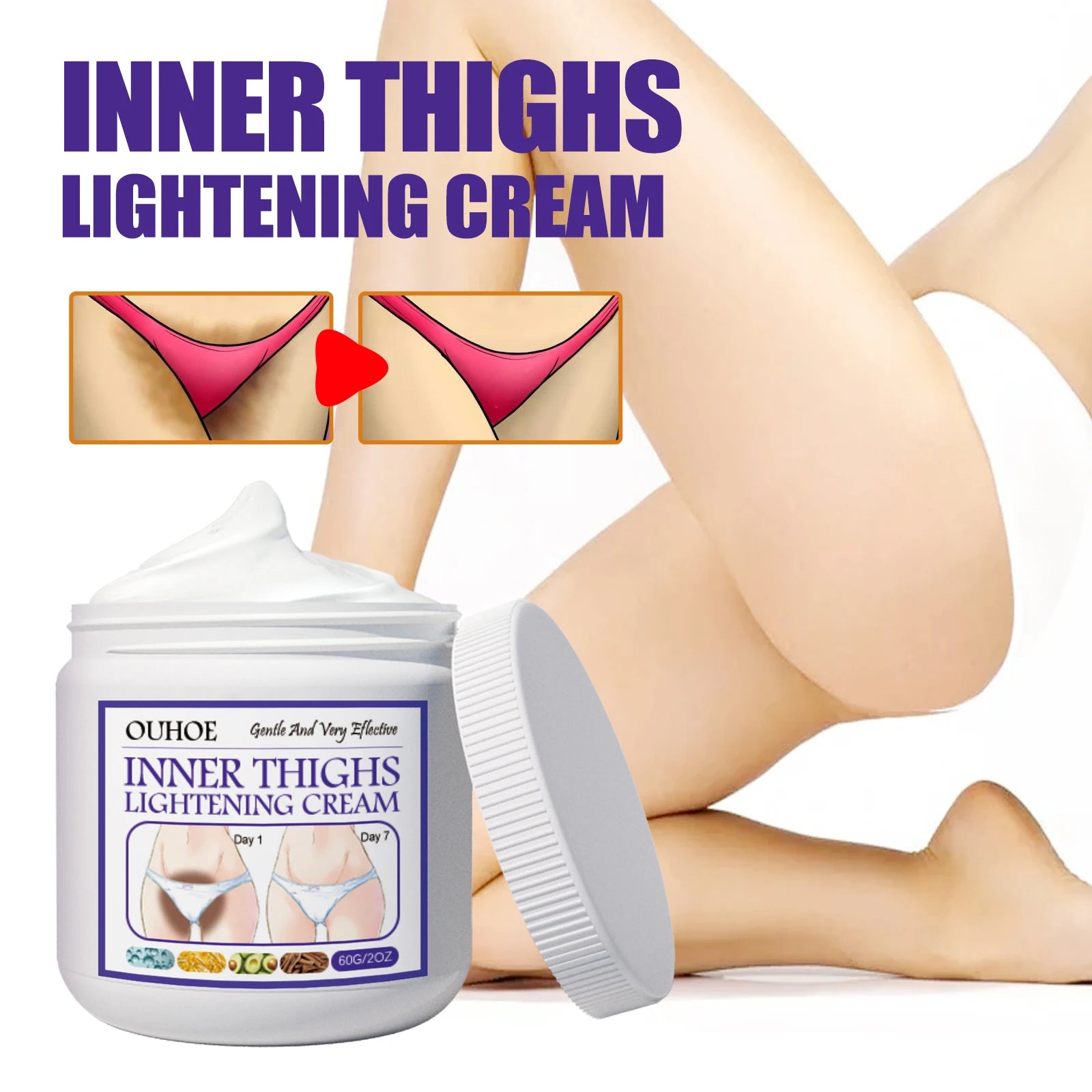 Ouhoe Skin Brightening & Lightening Cream — For Inner Thighs, Underarms, Bikini Area & Body