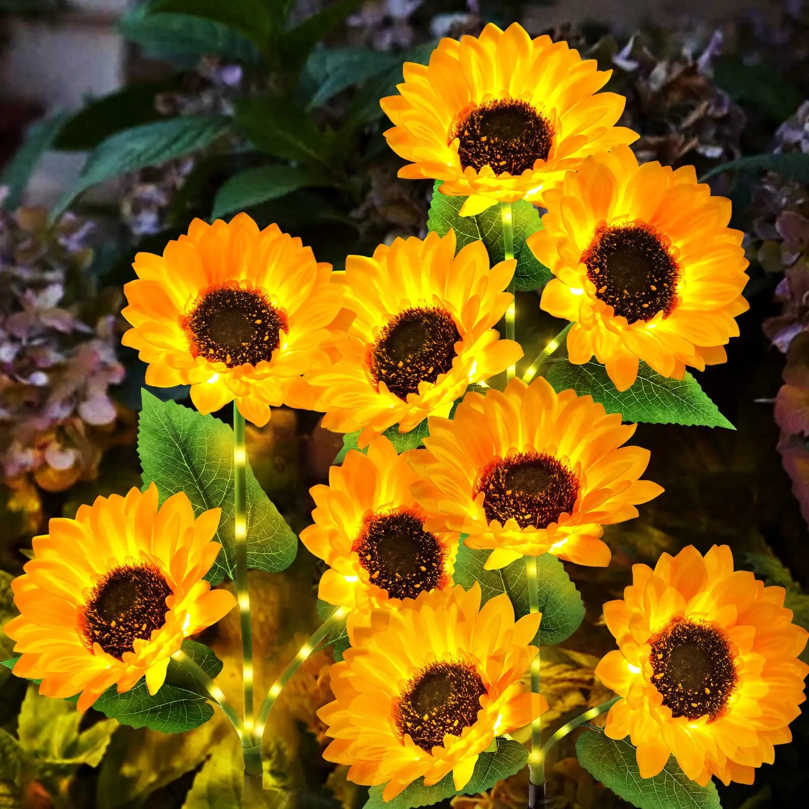 Solar Sunflower Garden Lights (2026 Upgraded) - IP65 Waterproof, Auto On/Off