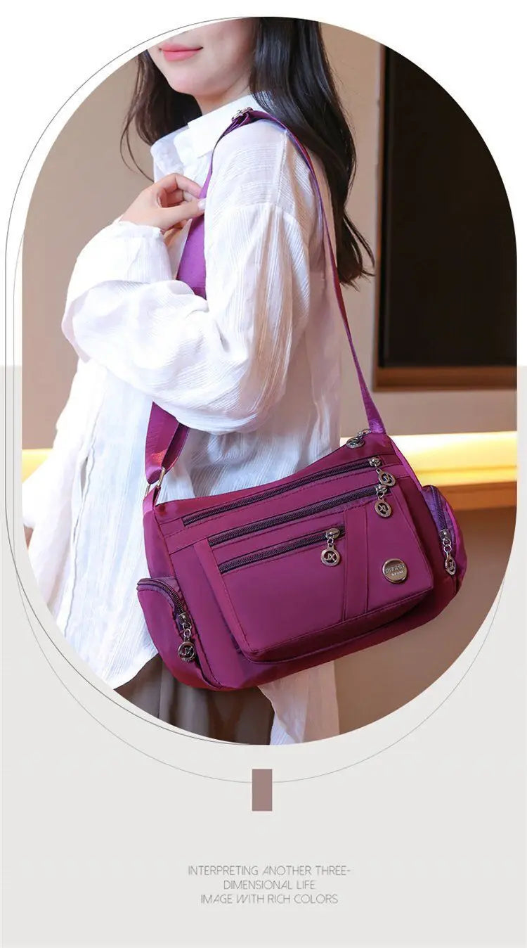 Women's Waterproof Nylon Crossbody Shoulder Bag