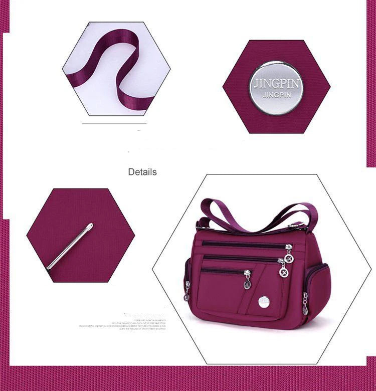 Women's Waterproof Nylon Crossbody Shoulder Bag
