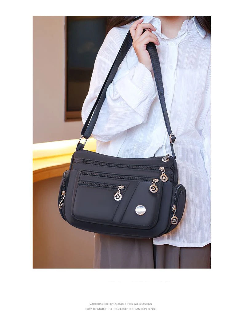 Women's Waterproof Nylon Crossbody Shoulder Bag
