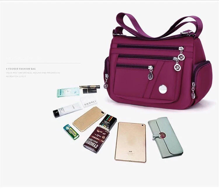 Women's Waterproof Nylon Crossbody Shoulder Bag