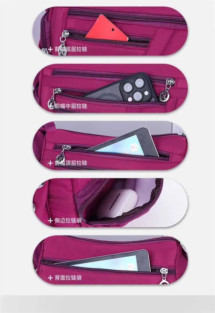 Women's Waterproof Nylon Crossbody Shoulder Bag
