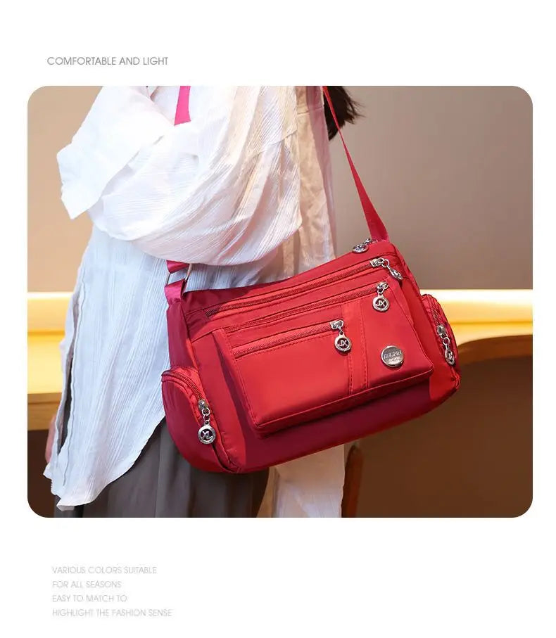Women's Waterproof Nylon Crossbody Shoulder Bag