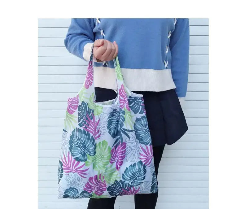Foldable Large Shopping Storage Bags for Groceries Recyclable Grocery Tote Pouch Eco-Friendly Heavy Duty Washable Shopper Bag