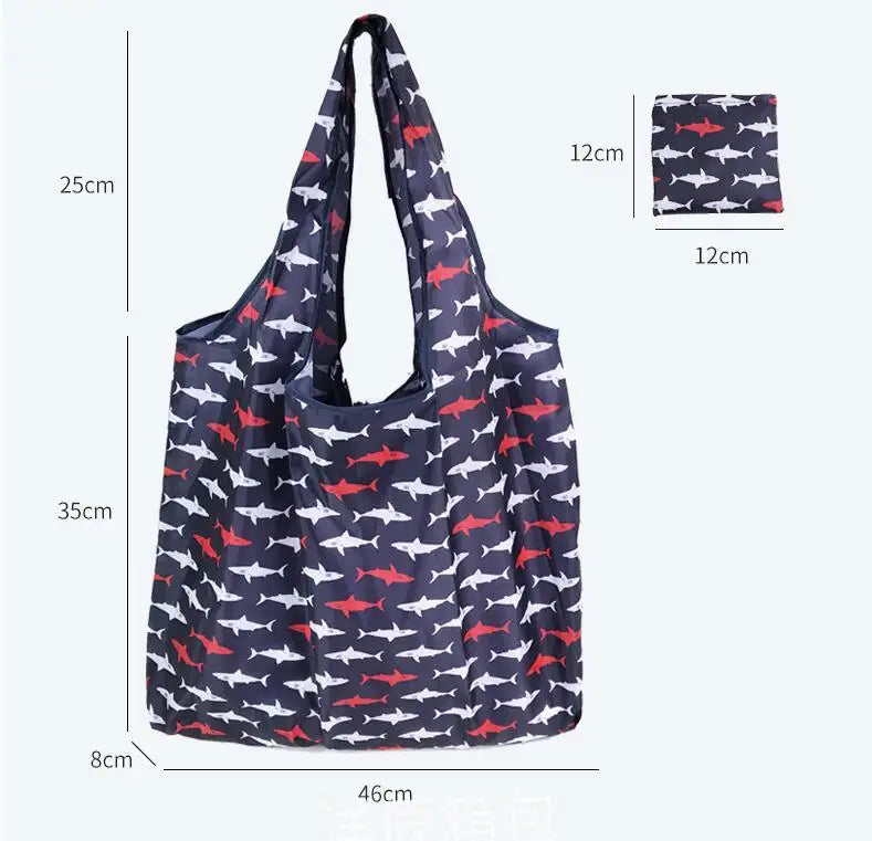 Foldable Large Shopping Storage Bags for Groceries Recyclable Grocery Tote Pouch Eco-Friendly Heavy Duty Washable Shopper Bag