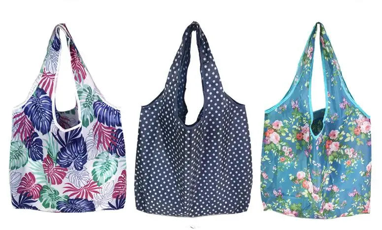 Foldable Large Shopping Storage Bags for Groceries Recyclable Grocery Tote Pouch Eco-Friendly Heavy Duty Washable Shopper Bag