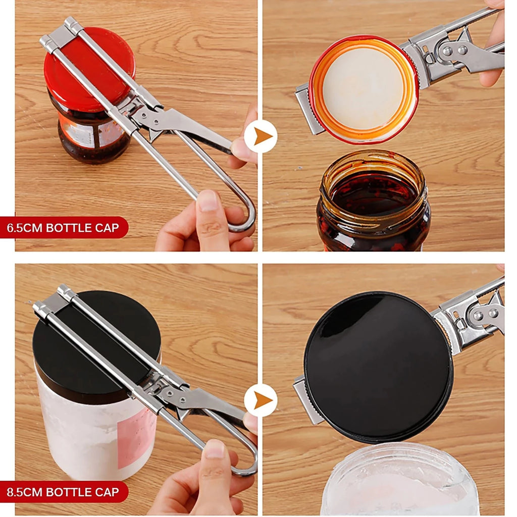 Adjustable Stainless Steel Jar & Bottle Opener – Universal, Labor-Saving Kitchen Tool