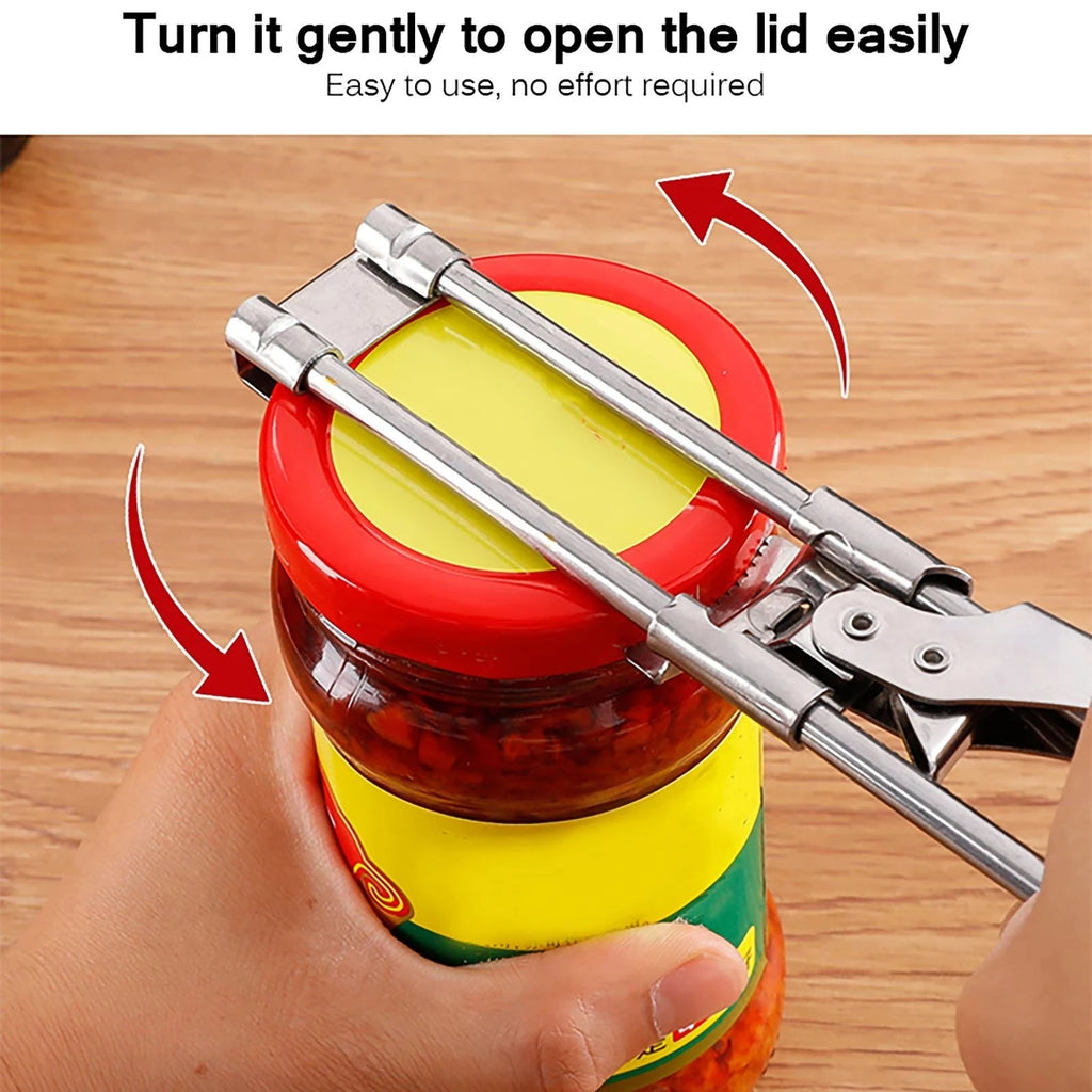 Adjustable Stainless Steel Jar & Bottle Opener – Universal, Labor-Saving Kitchen Tool