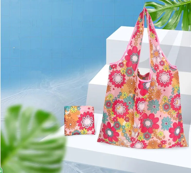 Foldable Large Shopping Storage Bags for Groceries Recyclable Grocery Tote Pouch Eco-Friendly Heavy Duty Washable Shopper Bag