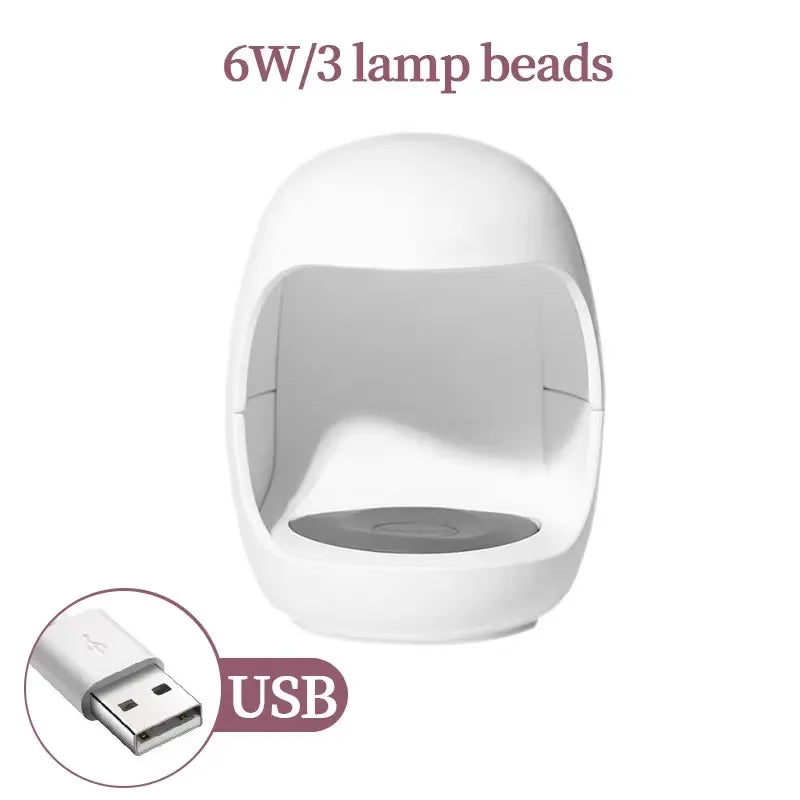 Mini Eggshell LED Nail Lamp - Portable USB Gel Polish Dryer