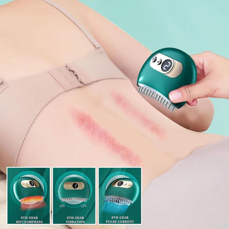 Household Handheld Massage Brush Electric Massager Body Relaxation Shaping Heating Meridian Scraping Brush Lymphatic Drainage