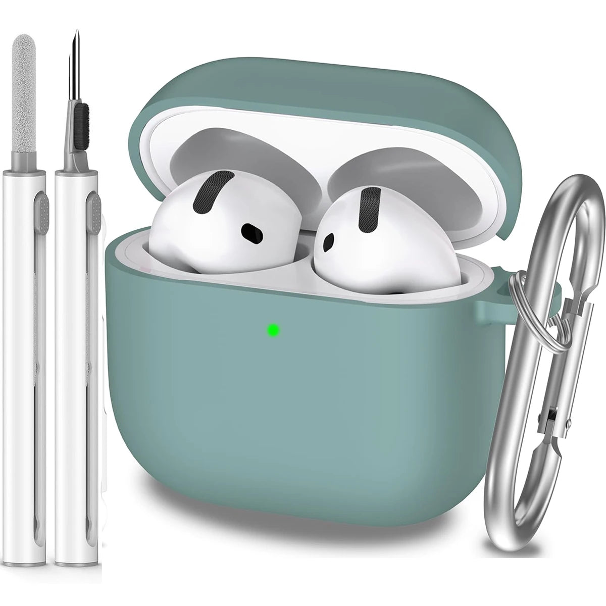 AirPods 4 Case (2024) - Military Grade Silicone with Keychain, 12 Colors