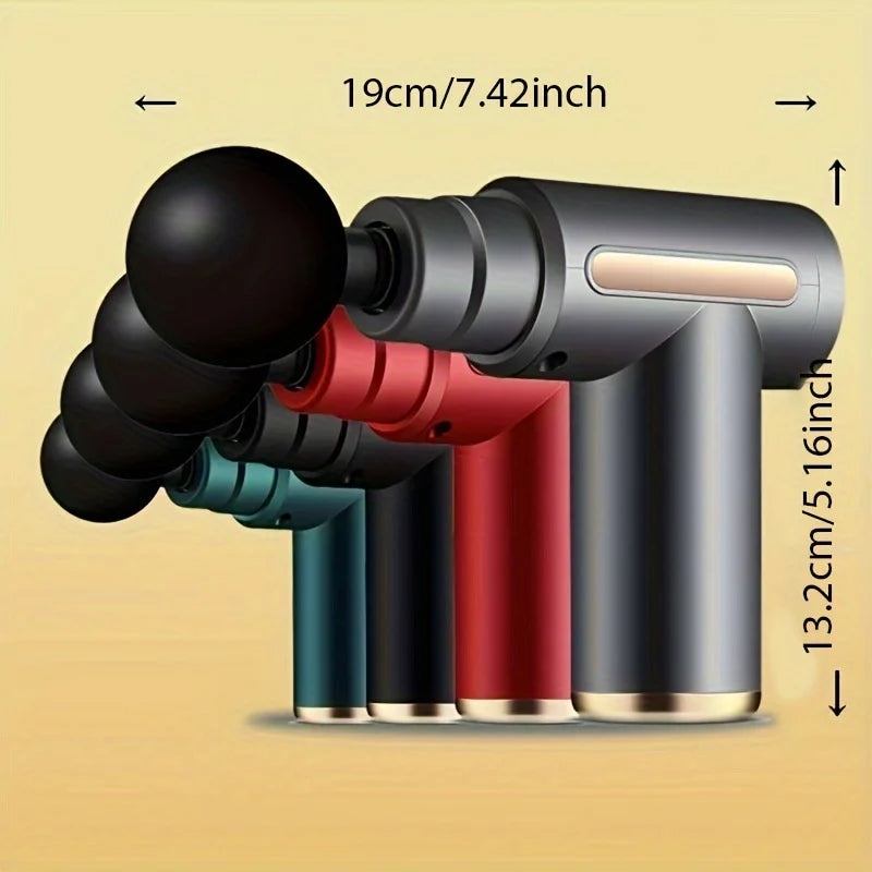 Handheld Deep Muscle Massage Gun | 6 Modes & 6 Speeds | Compact Design for Body, Back & Neck