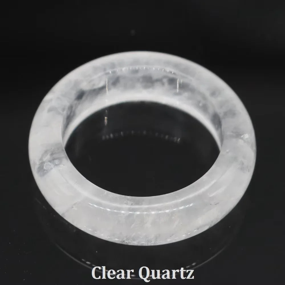 Natural Stone Crystal Band Rings for Women Men Amethyst Lapis Pink Quartz Agates Dainty Finger Ring Charm Jewelry Couple Gift
