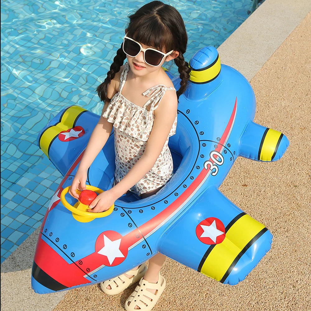 New Inflatable  Aircraft  Swimming Ring , Outdoor Water play toy with Steering wheels  Swimming Ring