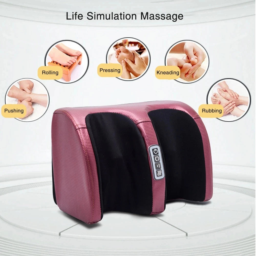 Electric Shiatsu Foot & Calf Massager with Heat | 12-Ball Kneading Relief