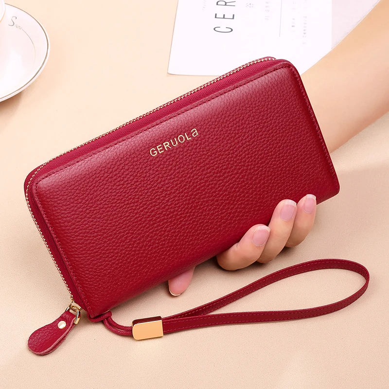 GERUOLA Genuine Leather RFID Blocking Long Wallet
