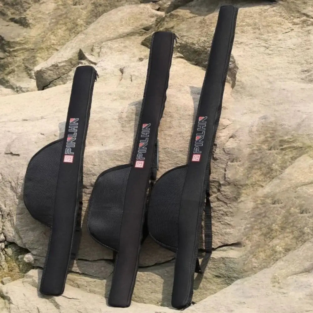 New Portable Fishing Rod Bag Folding 118/128cm Fishing Rod Case With Shoulder Strap Fishing Pole Reel Bag