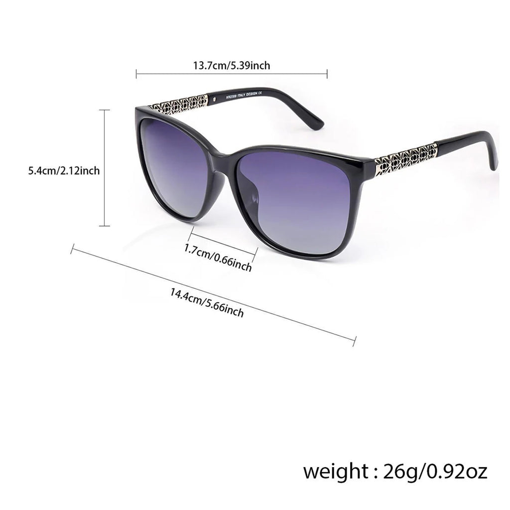 Polarized UV400 Oval Sunglasses for Women - Alloy Frame, Gradient Lenses