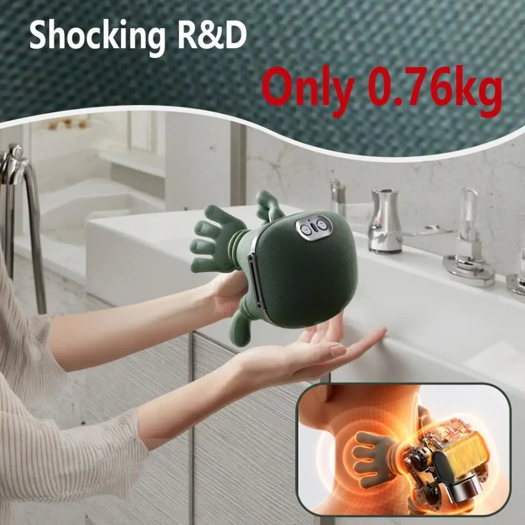 Electric Shiatsu Neck & Shoulder Massager — Deep Kneading with Heat