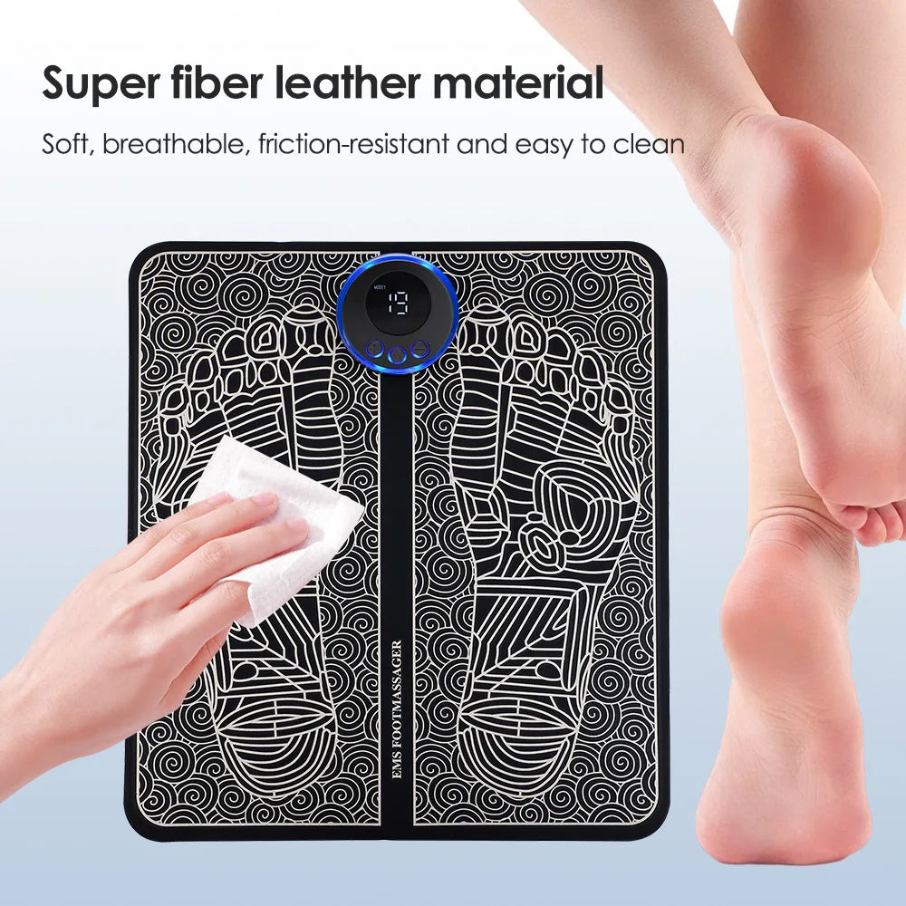 CAMMUO EMS Foot Massager Pad | 8 Modes, 19 Levels, Wireless Remote — Just 15 Min a Day