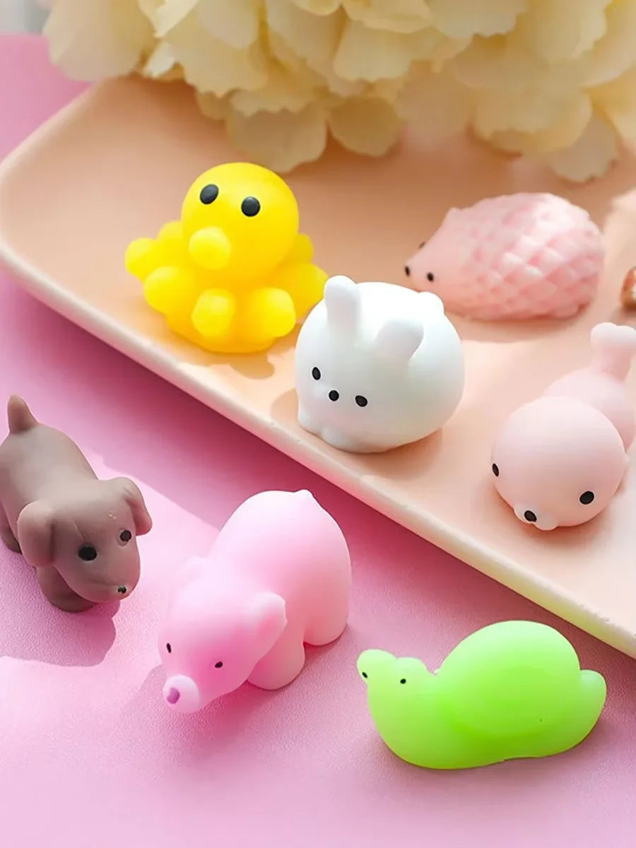 18-Piece Mini Animal Stress Relief Squeeze Toy Set