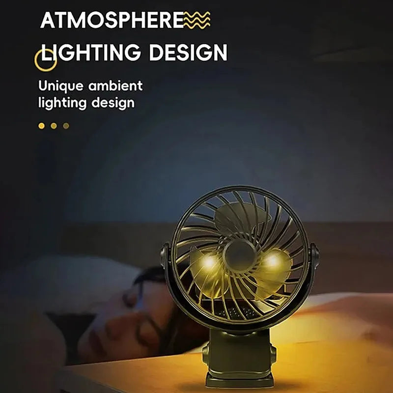 720° Rotating Clip Fan with Night Light