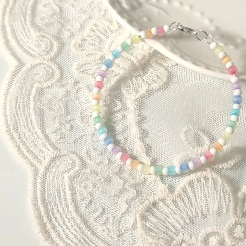 Rainbow Beaded Bracelet – Colorful Bohemian Style for Women & Girls