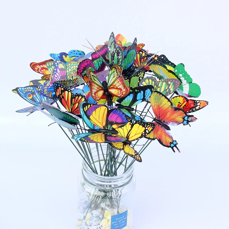 3D Butterfly Garden Stakes - Multicolor Decorative Yard & Planter Decor