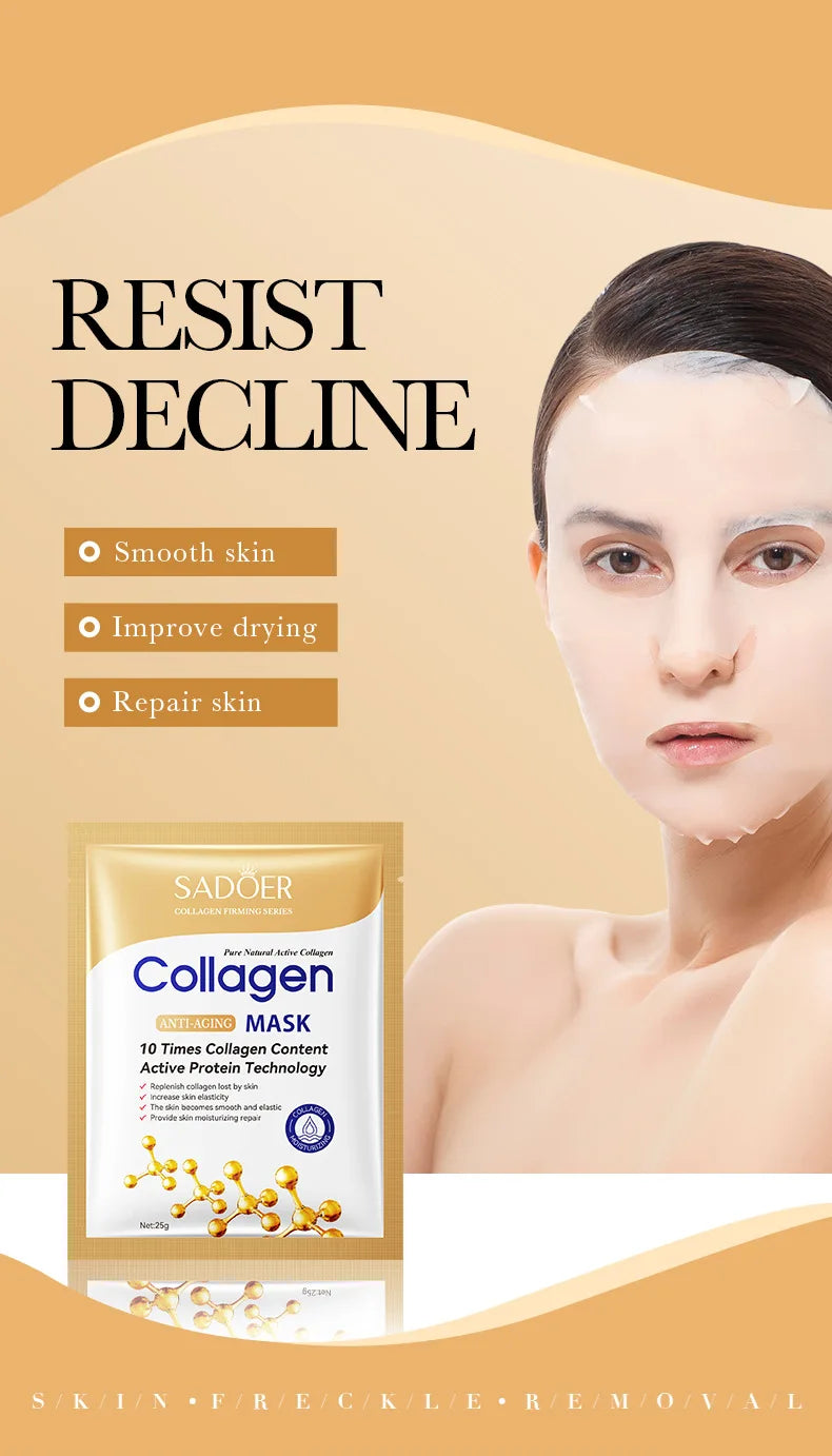 SADOER 20-Piece Snail Collagen & Hyaluronic Acid Sheet Mask Set - Korean Skincare