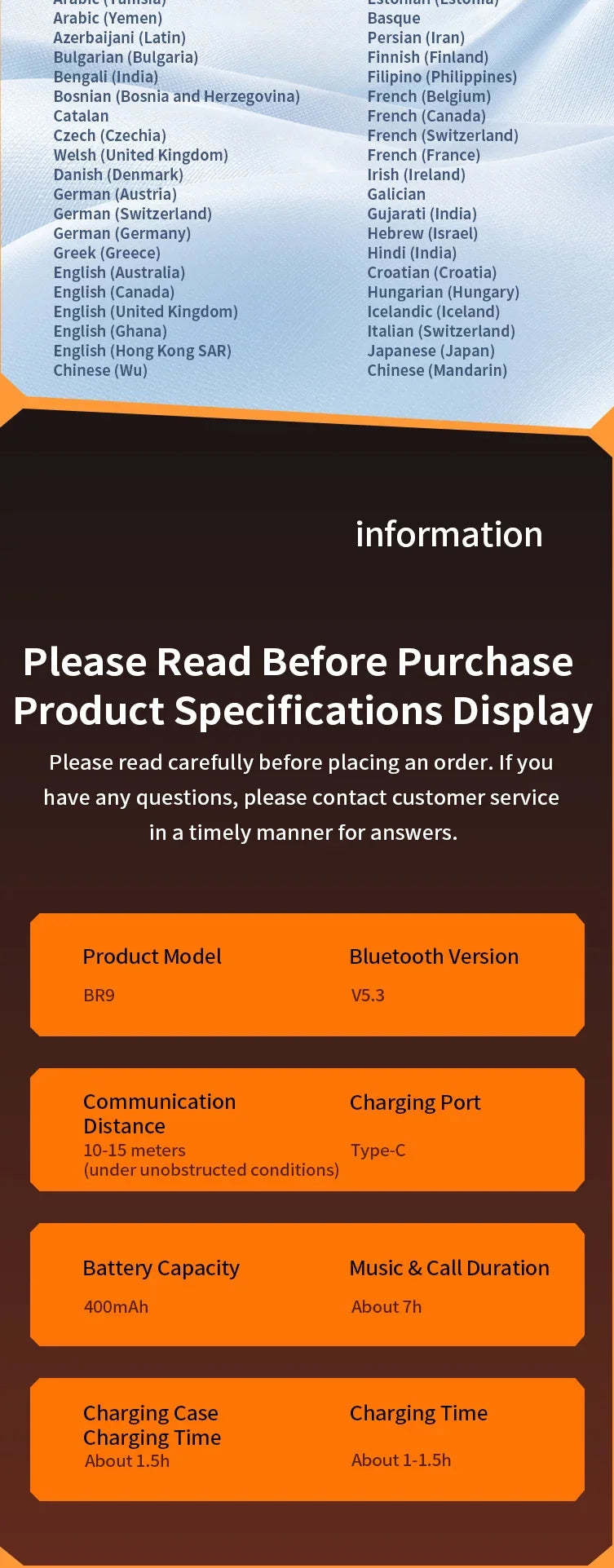 Languages Real Time AI Translator Earbuds Bluetooth 5.4 TWS Wireless Headphones HiFi Sound Headset Open Ear OWS Earphone