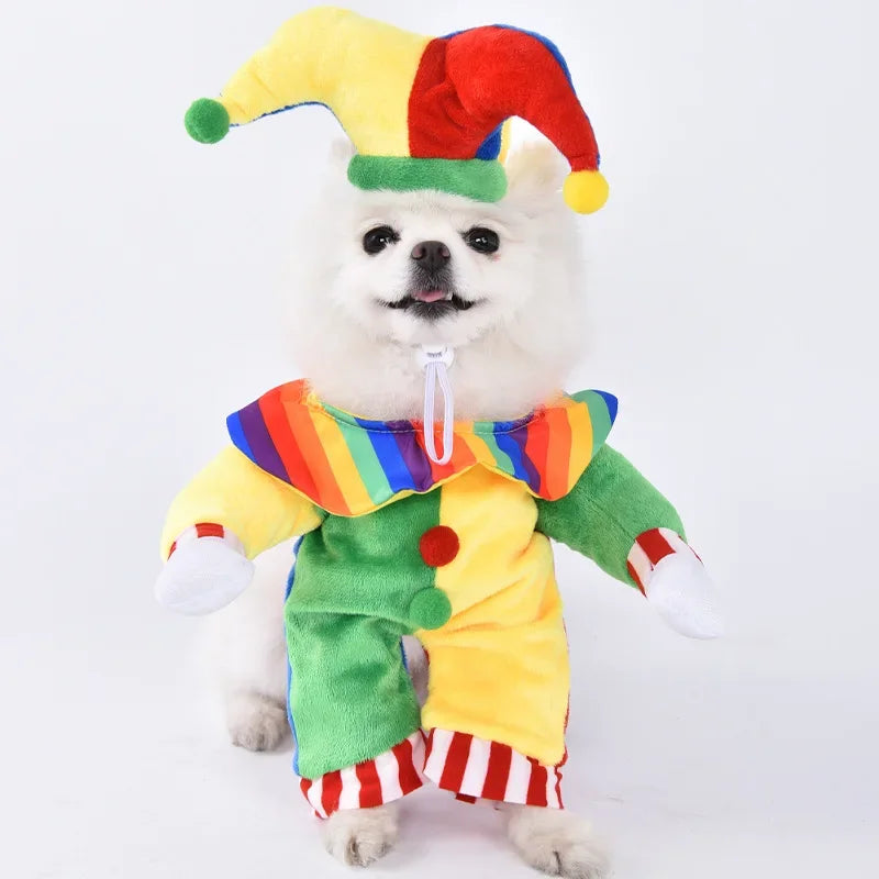 3-Piece Halloween Dog Cosplay Costume Set with Wig Hat & Prop