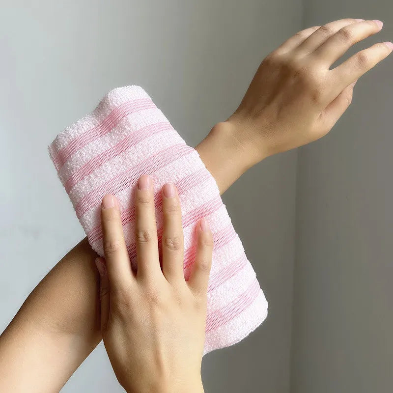 Japanese Exfoliating Bath Towel - Extra Long Back Scrubber, Two-Sided, Antibacterial