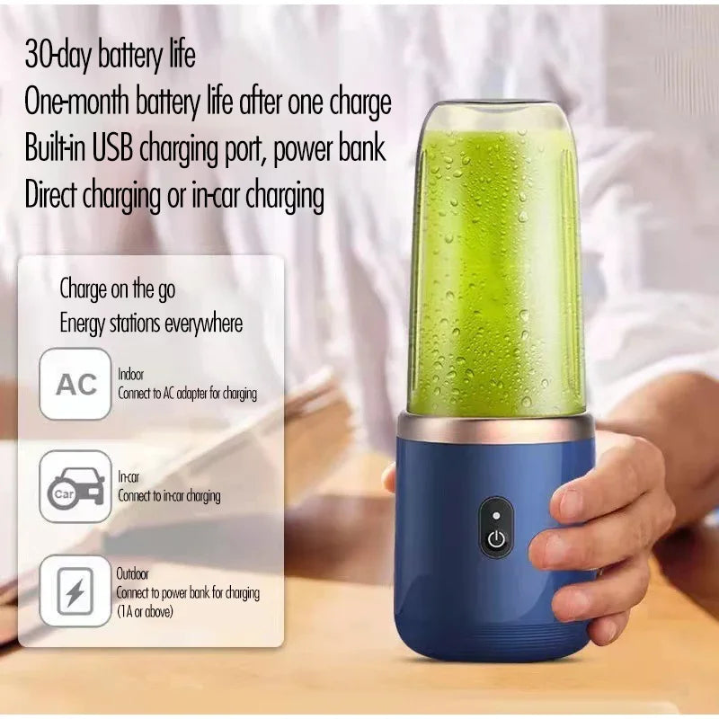 Portable USB Electric Juicer Blender | Fresh Juice Anywhere | Fruit, Milkshake & Smoothie Maker