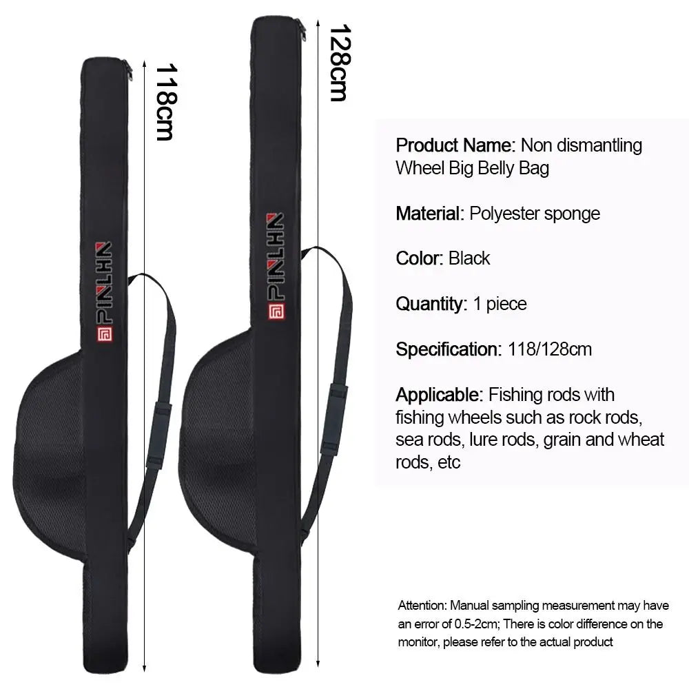 New Portable Fishing Rod Bag Folding 118/128cm Fishing Rod Case With Shoulder Strap Fishing Pole Reel Bag