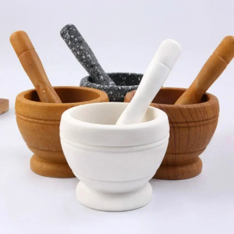 Resin Mortar & Pestle Set – Herb, Spice & Garlic Grinder for Home & Restaurant Kitchens