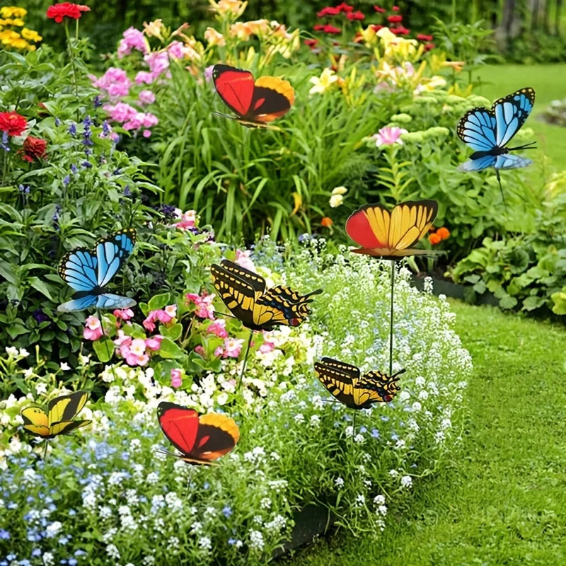 3D Butterfly Garden Stakes - Multicolor Decorative Yard & Planter Decor