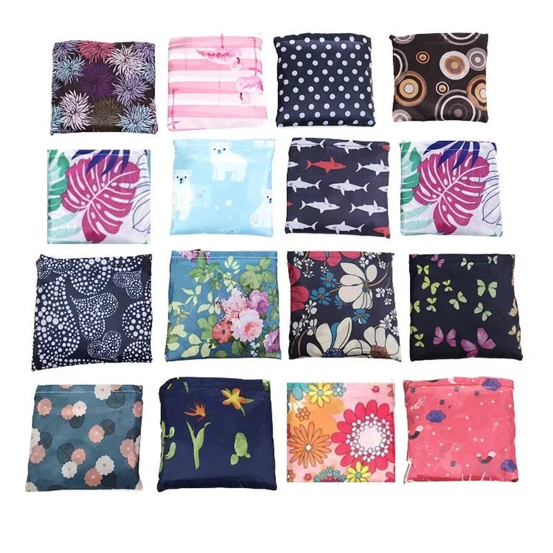 Foldable Large Shopping Storage Bags for Groceries Recyclable Grocery Tote Pouch Eco-Friendly Heavy Duty Washable Shopper Bag