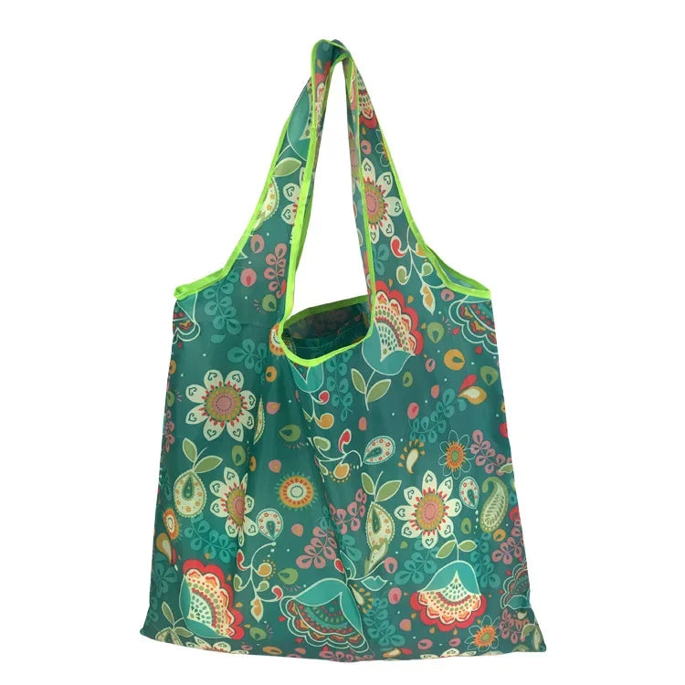 Foldable Large Shopping Storage Bags for Groceries Recyclable Grocery Tote Pouch Eco-Friendly Heavy Duty Washable Shopper Bag