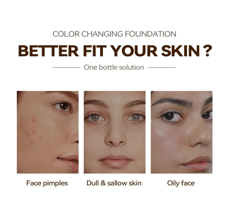 Color-Changing Sunscreen Foundation,Skin Tone Matching,All-Day Long-Lasting Wear,Perfect Base for Flawless Makeup