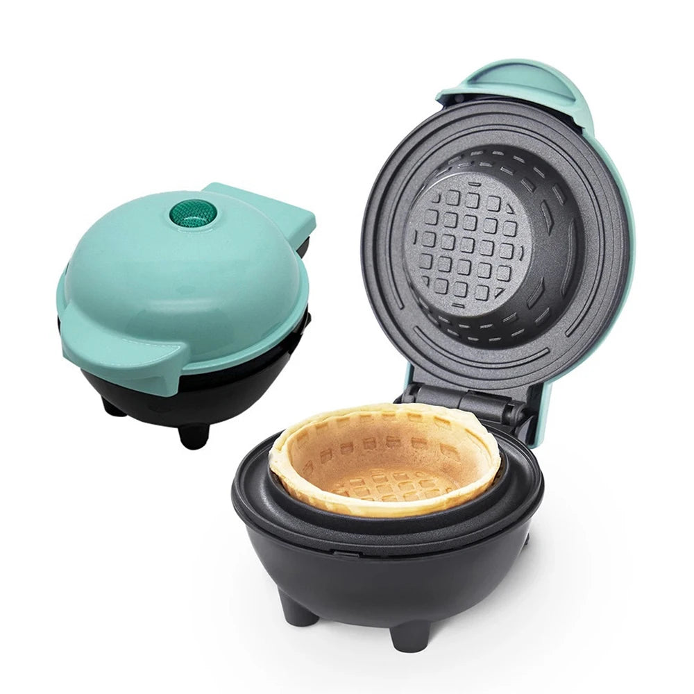 Mini Waffle Bowl Maker – 4-in-1 Breakfast Machine for Waffles, Egg Tarts, Ice Cream Bowls & Egg Rolls