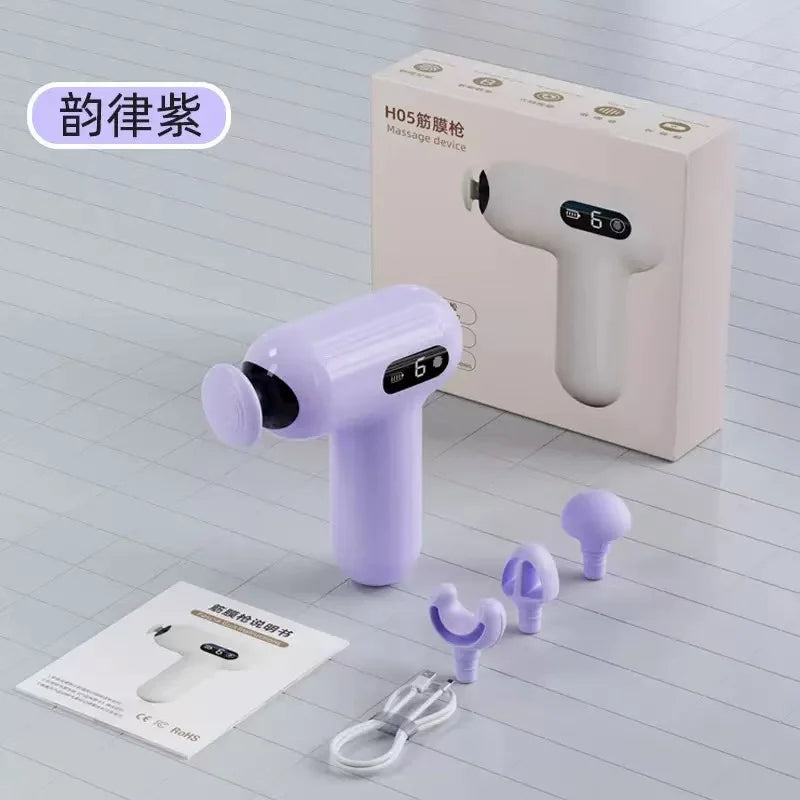 Deep Tissue Percussion Massage Gun — 6-Speed with 4 Massage Heads