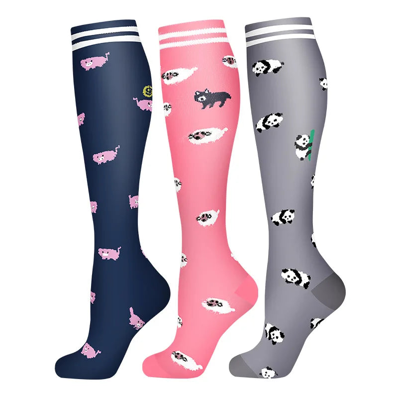 3-Pack Knee High Compression Socks 30mmHg - Sports, Medical & Travel