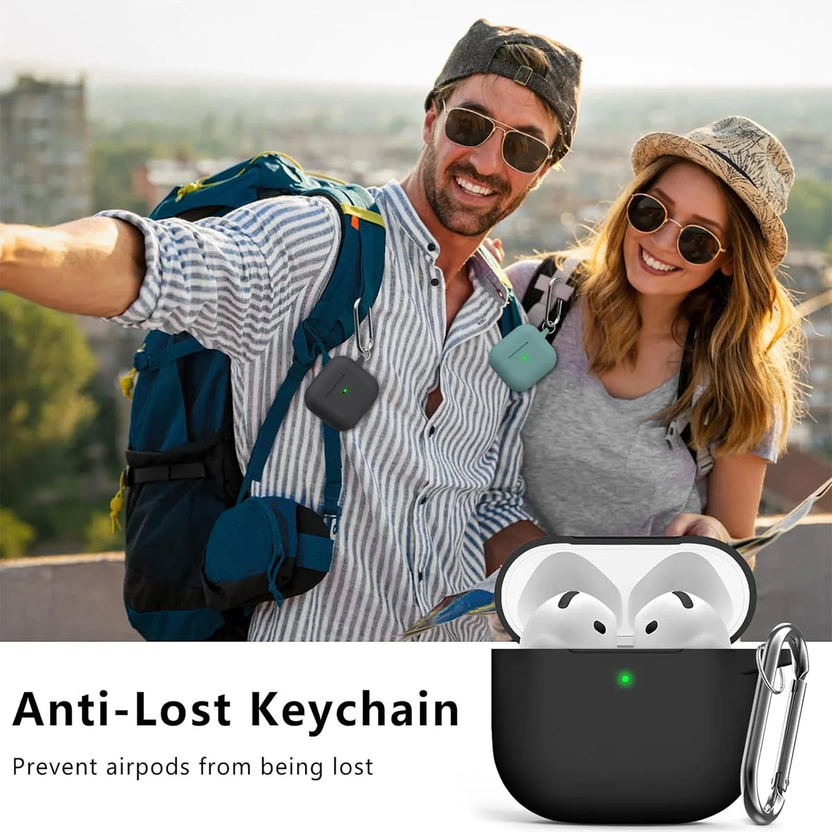 AirPods 4 Case (2024) - Military Grade Silicone with Keychain, 12 Colors