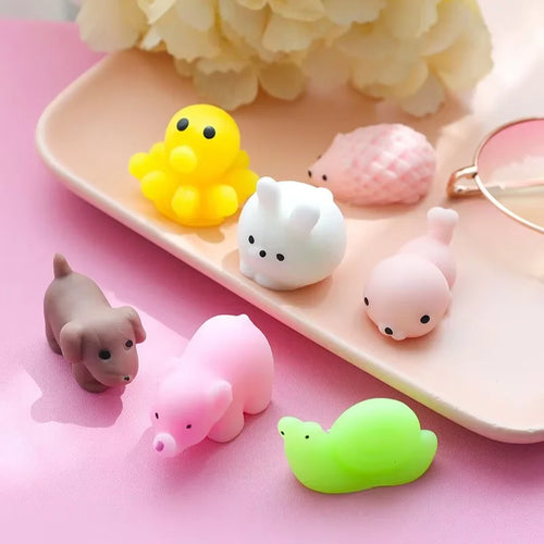 18-Piece Mini Animal Stress Relief Squeeze Toy Set