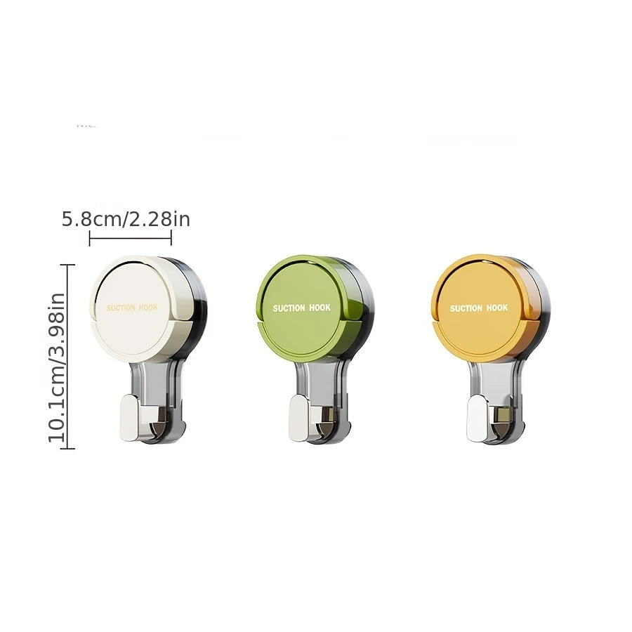 Strong Vacuum Suction Cup Hooks – No-Drill, Traceless & Waterproof for Bathroom, Kitchen & More