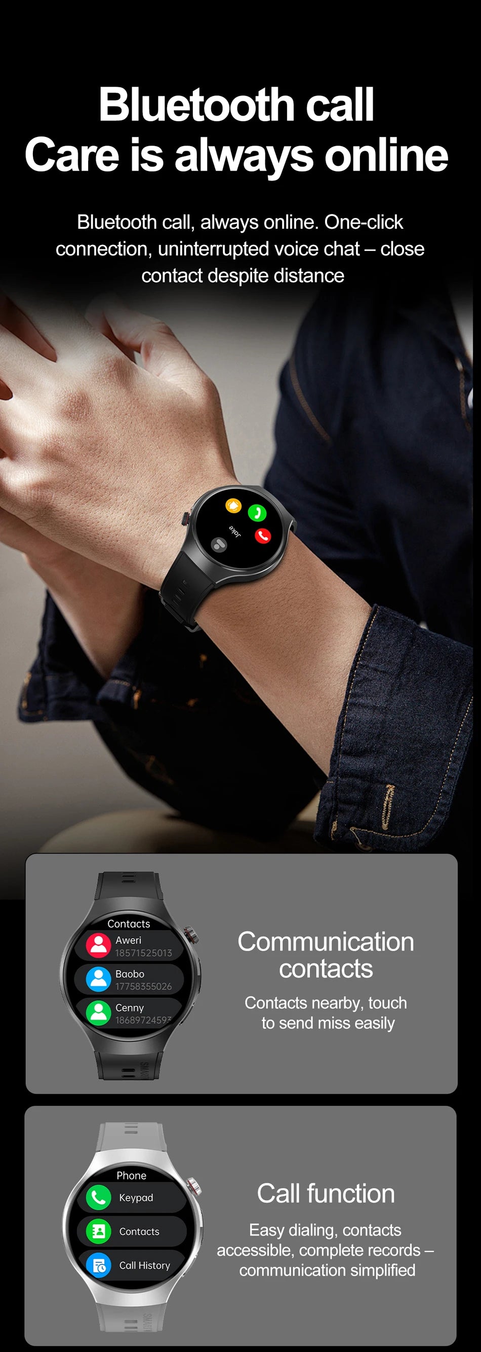 ChiBear Smartwatch - Bluetooth Calling, IP68, Heart Rate, 150+ Sports Modes
